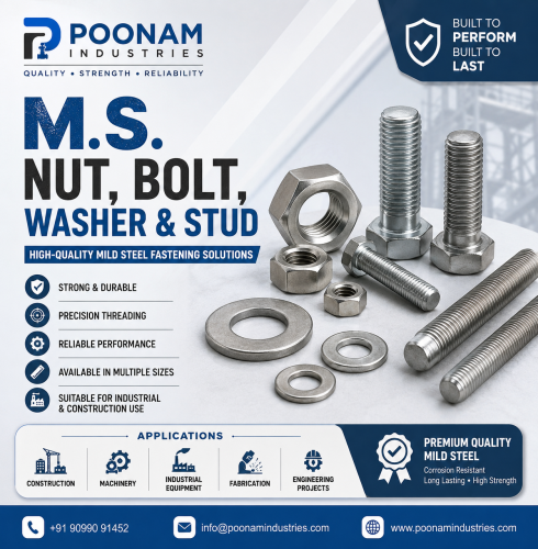 MS, SS & GI Nut Bolt Fasteners - for Every Industry